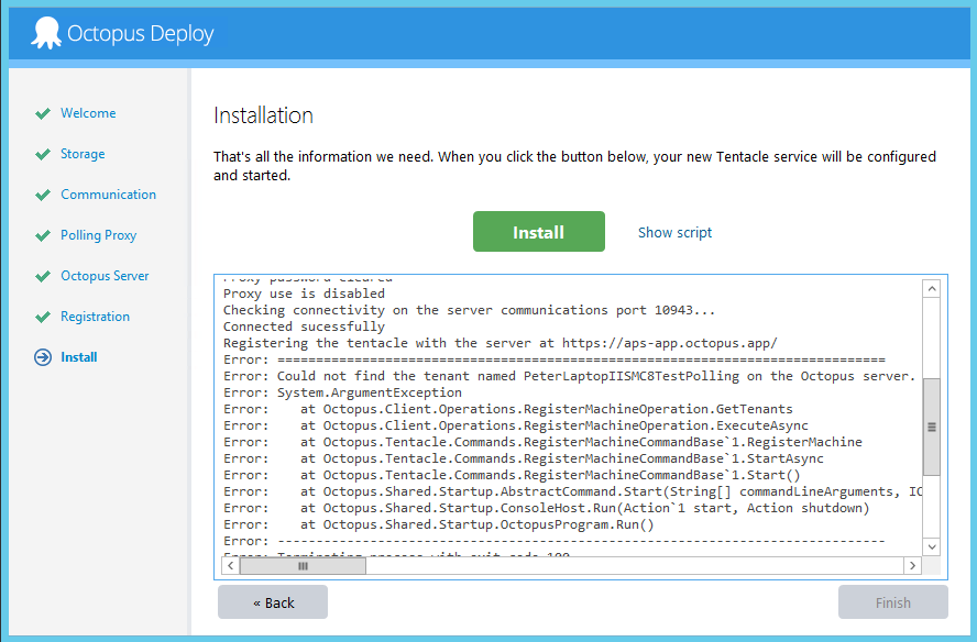 Octopus Deploy Setup Wizard Installation Screen